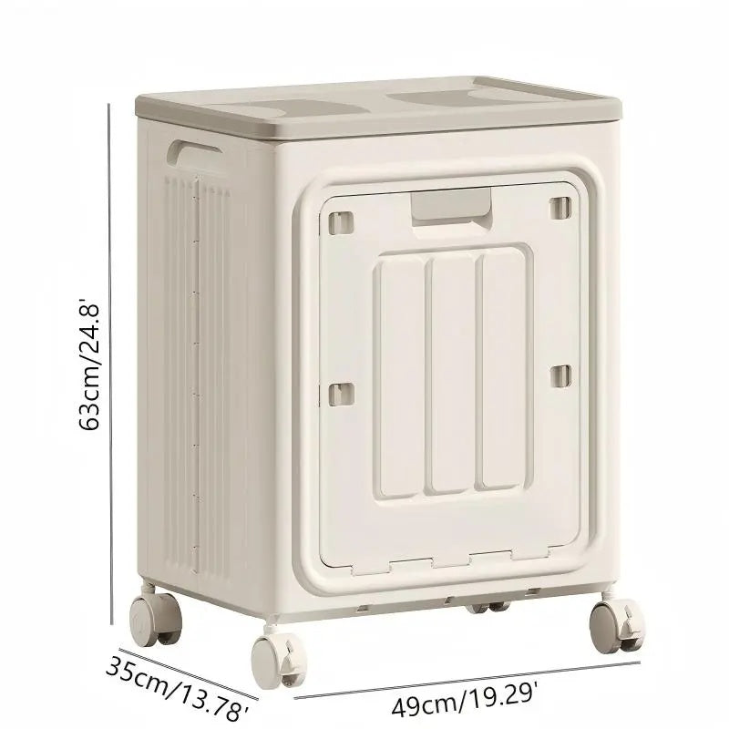 Rolling Laundry Hamper with Lid, Breathable Odor Inhibiting Laundry Basket on Wheels, Mobile Clothes Storage Bin; Dimension Info Shown on SKU Pictures, Installation Tutorial Available in Main Image & Product Description