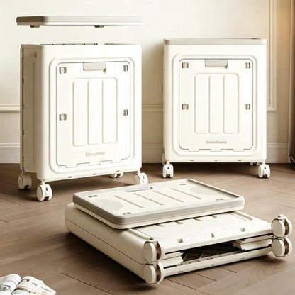 Rolling Laundry Hamper with Lid, Breathable Odor Inhibiting Laundry Basket on Wheels, Mobile Clothes Storage Bin; Dimension Info Shown on SKU Pictures, Installation Tutorial Available in Main Image & Product Description