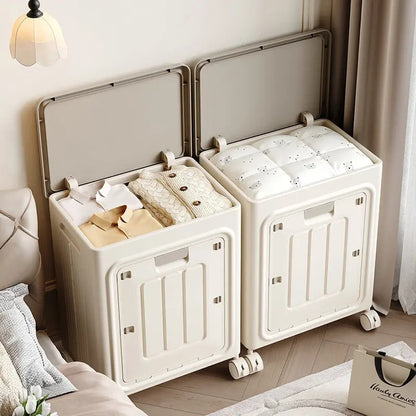 Rolling Laundry Hamper with Lid, Breathable Odor Inhibiting Laundry Basket on Wheels, Mobile Clothes Storage Bin; Dimension Info Shown on SKU Pictures, Installation Tutorial Available in Main Image & Product Description