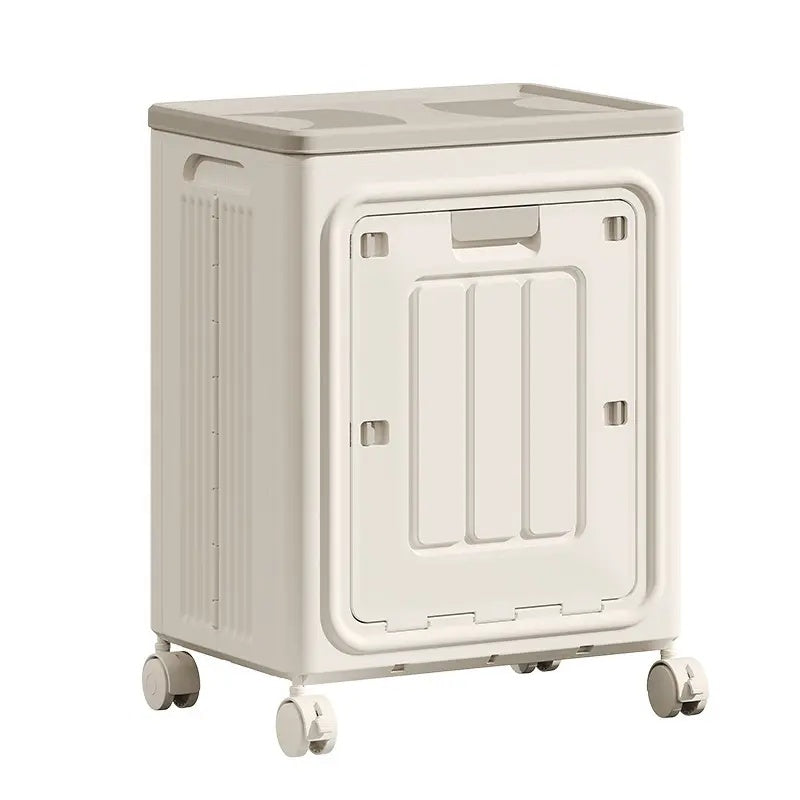 Rolling Laundry Hamper with Lid, Breathable Odor Inhibiting Laundry Basket on Wheels, Mobile Clothes Storage Bin; Dimension Info Shown on SKU Pictures, Installation Tutorial Available in Main Image & Product Description